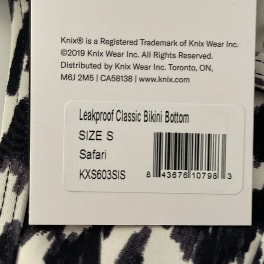 Knix Leakproof Safari Animal Classic Bikini Bottom Size Small Fits 4-6 - Picture 9 of 9